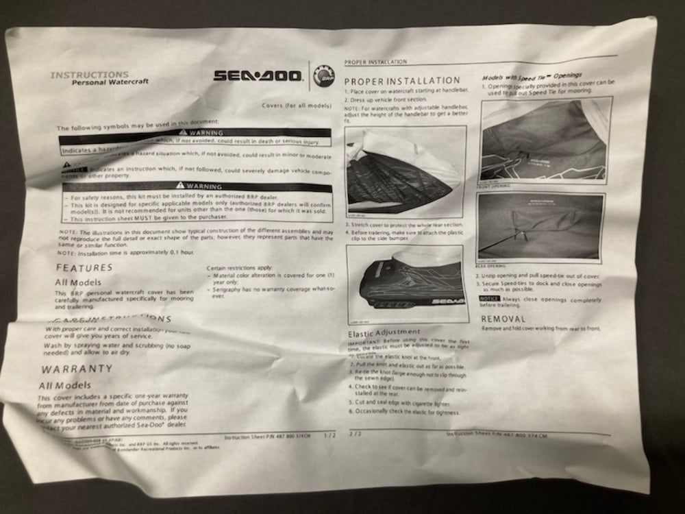 Sea-Doo 280000418 Cover GT New Genuine