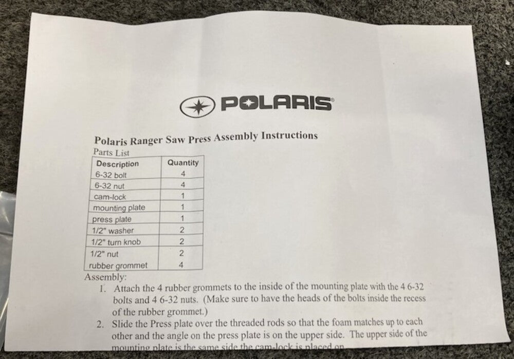 Polaris 2875180 Lock and Ride Chainsaw Mount New Genuine