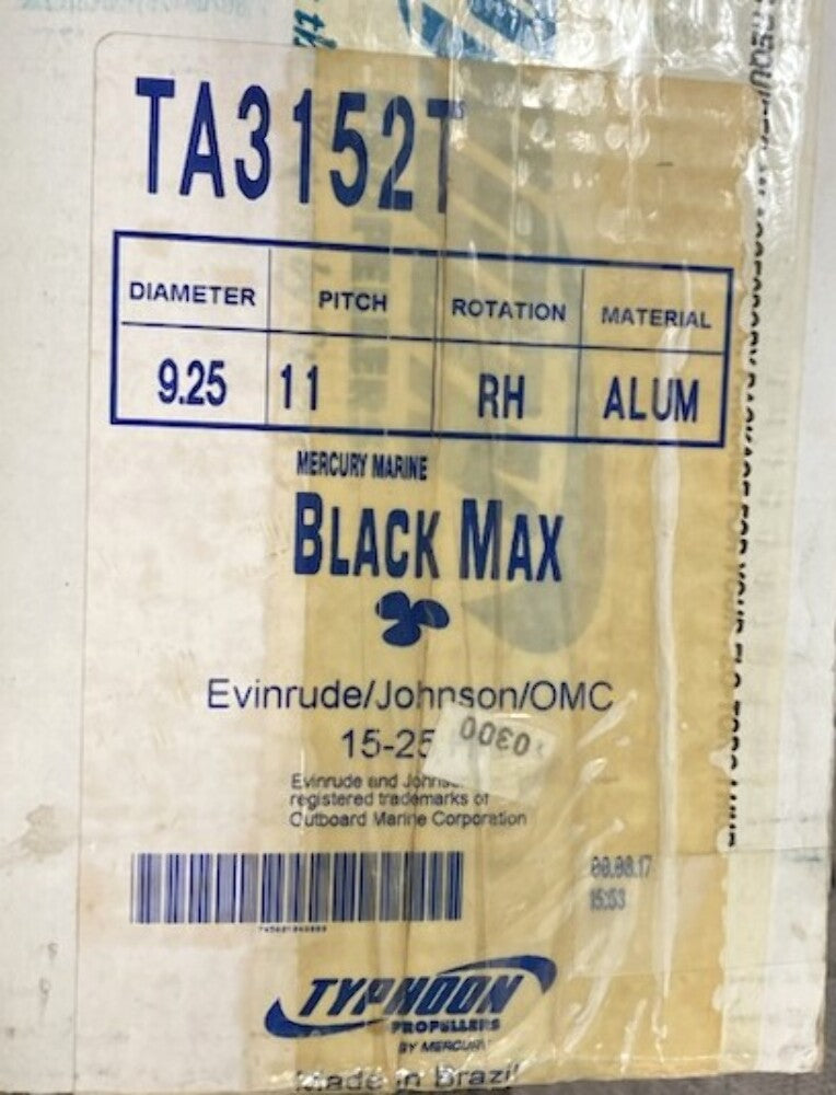 Typhoon TA3152T Alum. RH Propeller 3 Blade 9.25" x 11" 31521 New Genuine