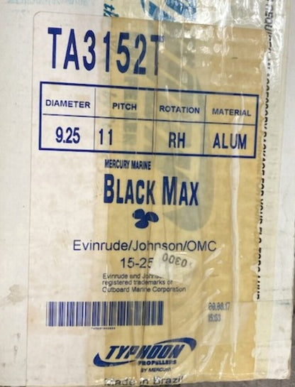 Typhoon TA3152T Alum. RH Propeller 3 Blade 9.25" x 11" 31521 New Genuine
