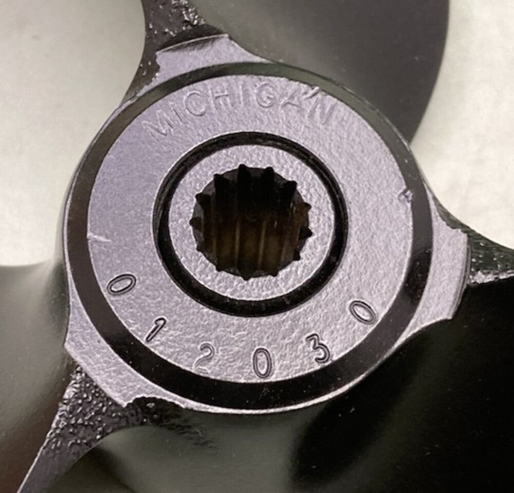 Michigan 012030 Alum. RH Propeller 3 Blade 13 Spline 9.25" x 12" New Genuine