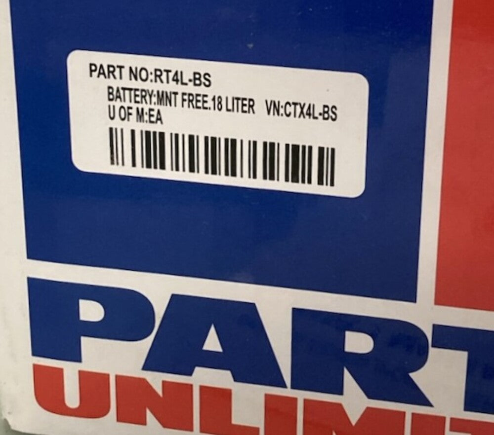 Parts Unlimited RT4L-BS Maintenance Free 18L Battery with Acid Pack New Genuine