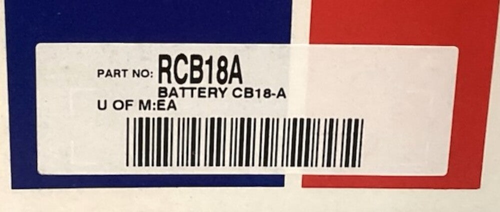 Parts Unlimited RCB18A Dry Battery New Genuine
