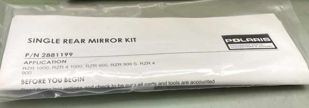 Polaris 2881199 K-Mirror, Rear, Single, Rzn New Genuine