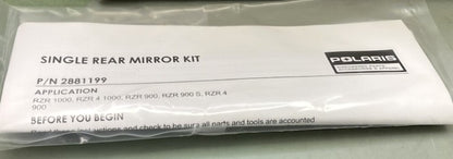Polaris 2881199 K-Mirror, Rear, Single, Rzn New Genuine