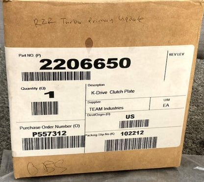 Polaris 2206650 K-Drive, Clutch, Plate New Genuine