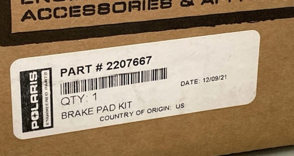 Polaris 2207667 Brake Pad Kit New Genuine