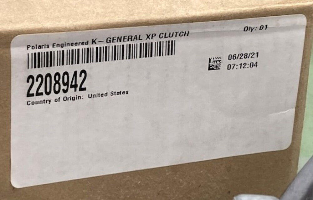 Polaris 2208942 K-General Xp Clutch New Genuine