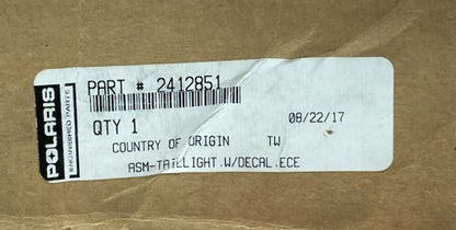 Polaris 2412851 Asm-Taillight, W/Decal, Ece New Genuine
