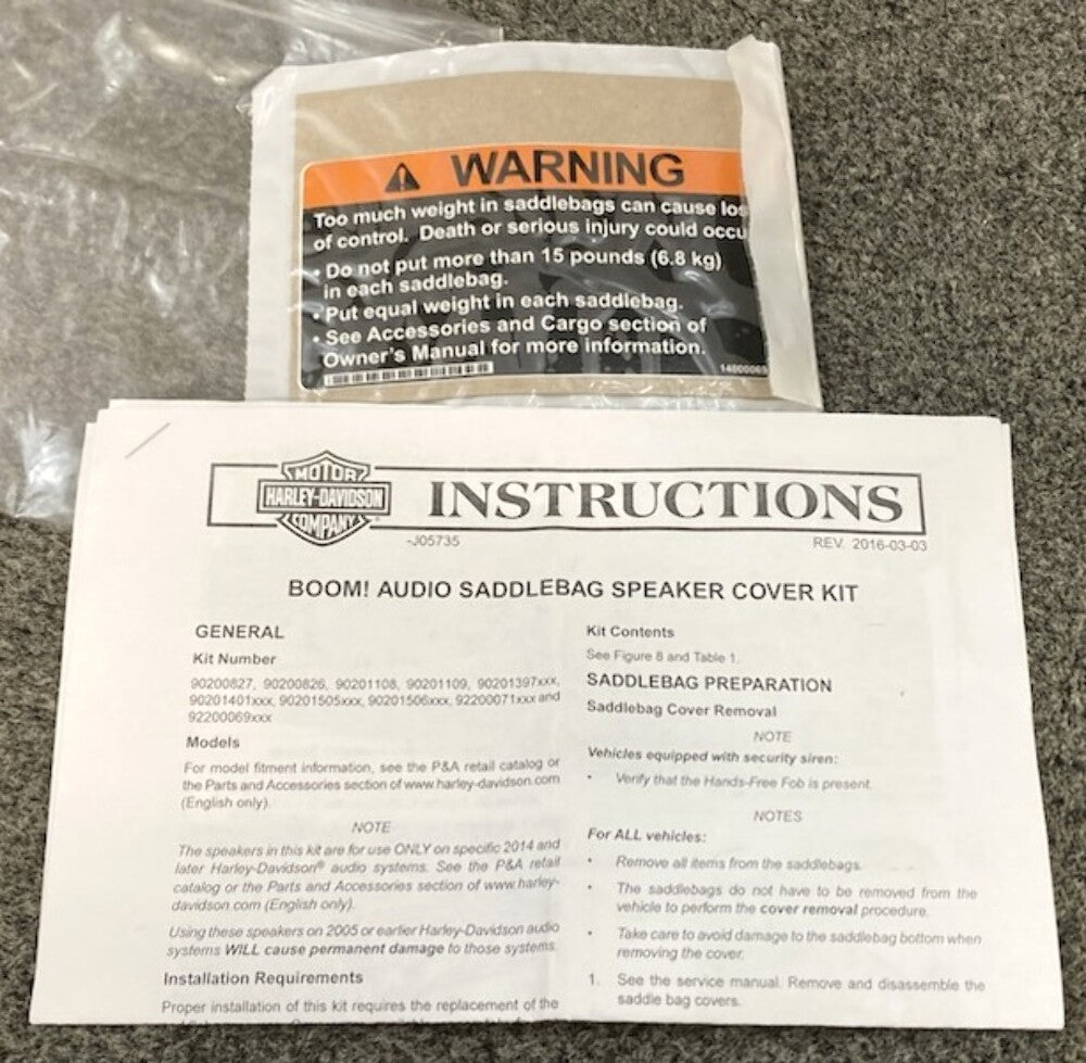 Harley Davidson 90201577 EYP Left Saddlebag Lid New Genuine