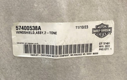 Harley Davidson 57400538A Windshield 18" New Genuine