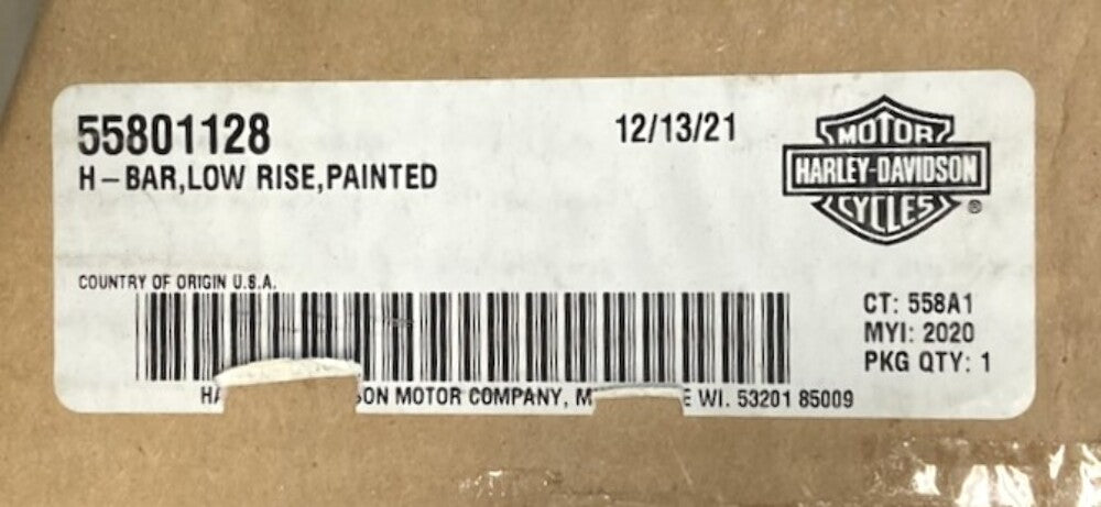 Harley Davidson 55801128 Low Rise Painted Handlebar New Genuine
