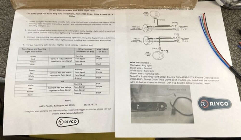 Rivco MV185 LED Auxiliary Light and Turn Signal Kit New Genuine