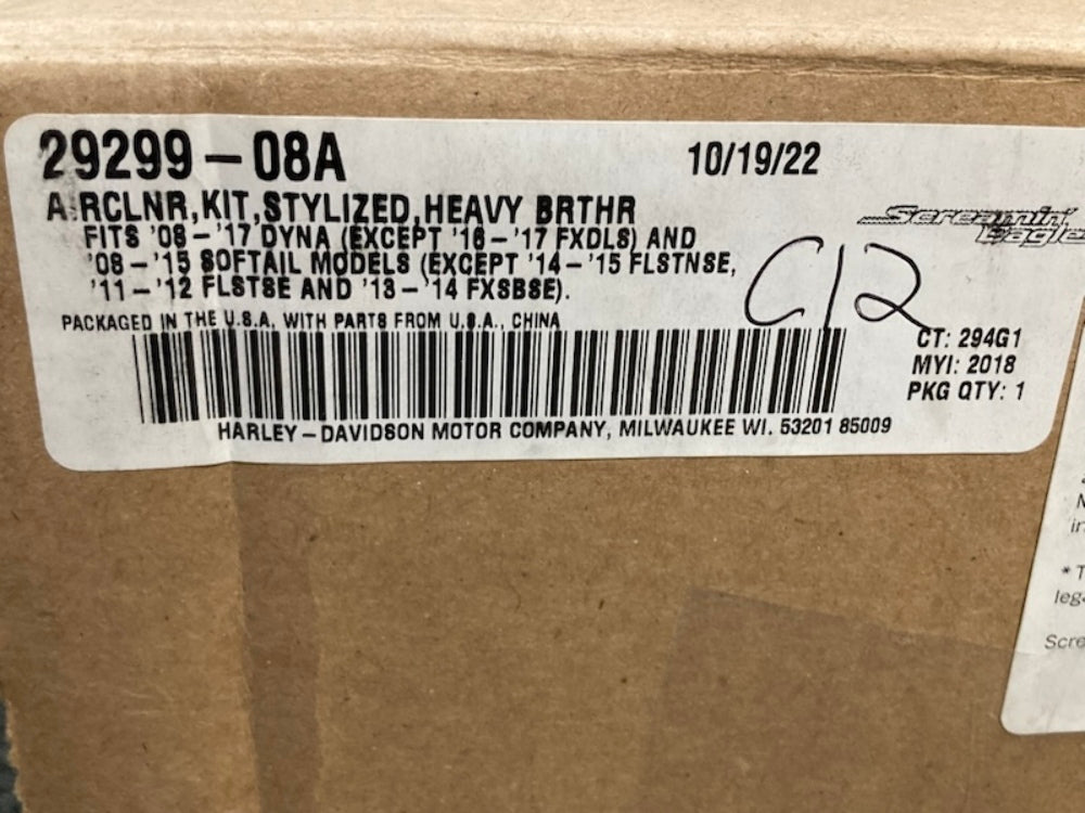 Harley Davidson Screamin' Eagle 29299-08A Aircleaner Kit New Genuine