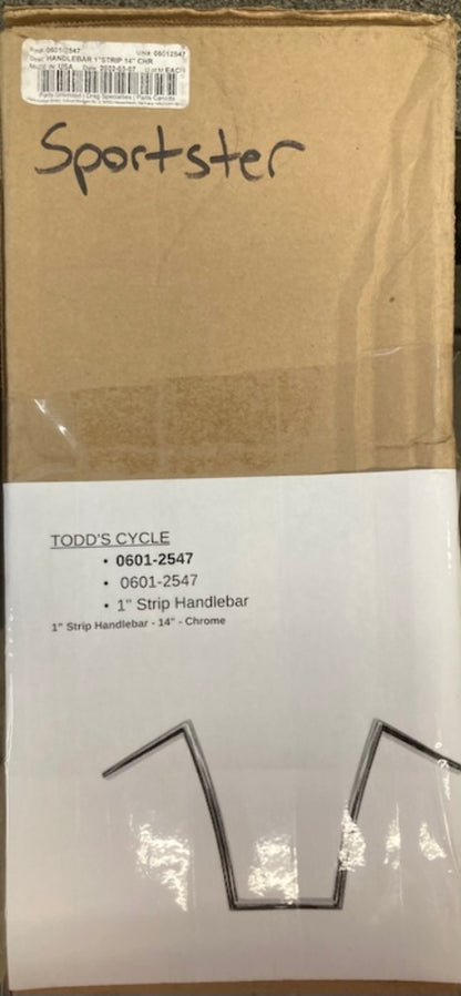 Todd's Cycle 0601-2547 Strip 1" Handlebar 14" CHROME New Genuine