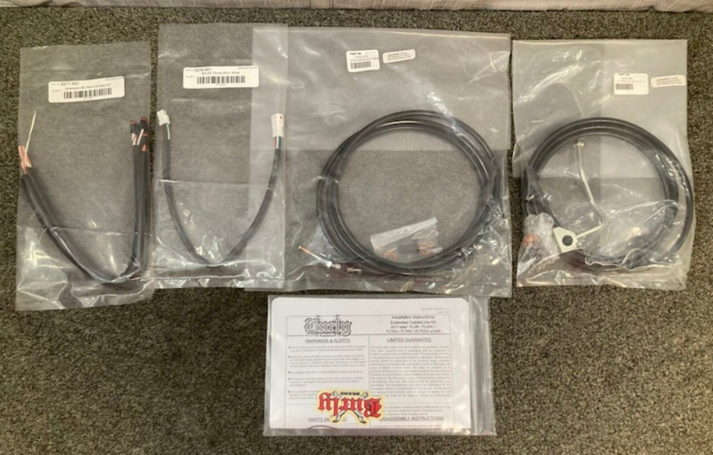 Burly B30-1185 Complete Black Vinyl Handlebar Cable/Line Kit New Genuine