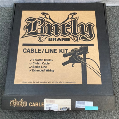 Burly B30-1185 Complete Black Vinyl Handlebar Cable/Line Kit New Genuine