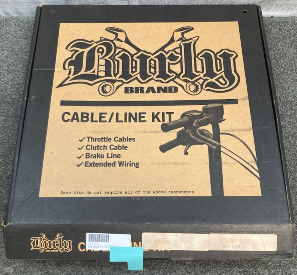 Burly B30-1122 Complete Black Vinyl Handlebar Cable/Line Kit New Genuine