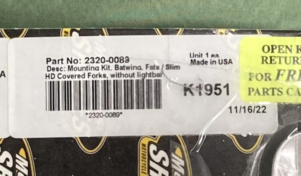 Memphis Shades 2320-0089 Fats/Slims Mounting Kit Without Lightbar New Genuine