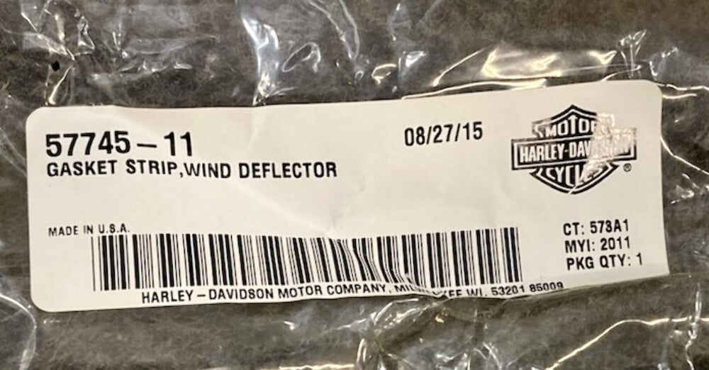 Harley Davidson 57745-11 Gasket Strip Wind Deflector New Genuine