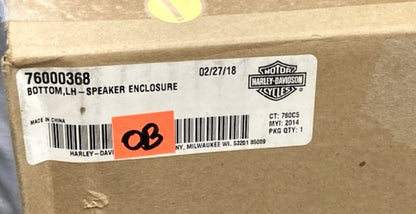 Harley Davidson 76000368 Bottom LH Speaker Enclosure New Genuine