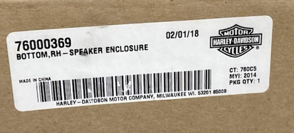 Harley Davidson 76000369 Bottom RH Speaker Enclosure New Genuine