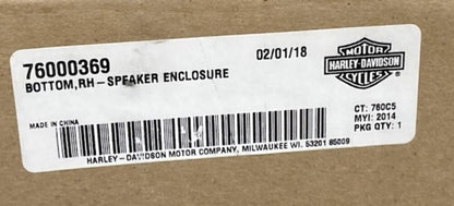 Harley Davidson 76000369 Bottom RH Speaker Enclosure New Genuine