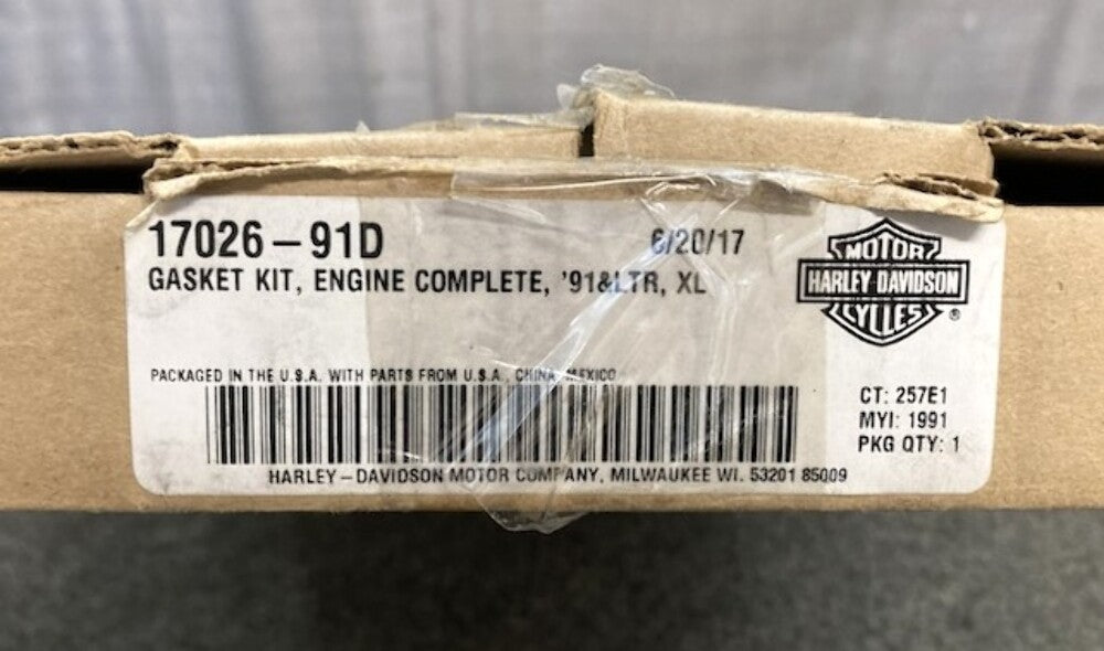 Harley Davidson 17026-91D Engine Gasket Kit New Genuine