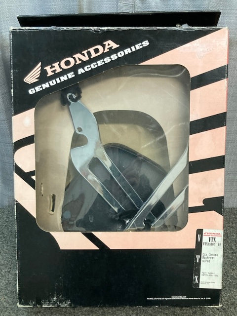 Honda 08F75-MCH-100L DELUX CHR BKRST W/PAD New Genuine
