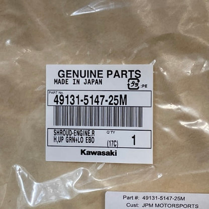 KAWASAKI 49131-5147-25M SHROUDENGINE,RH,UP G New Genuine