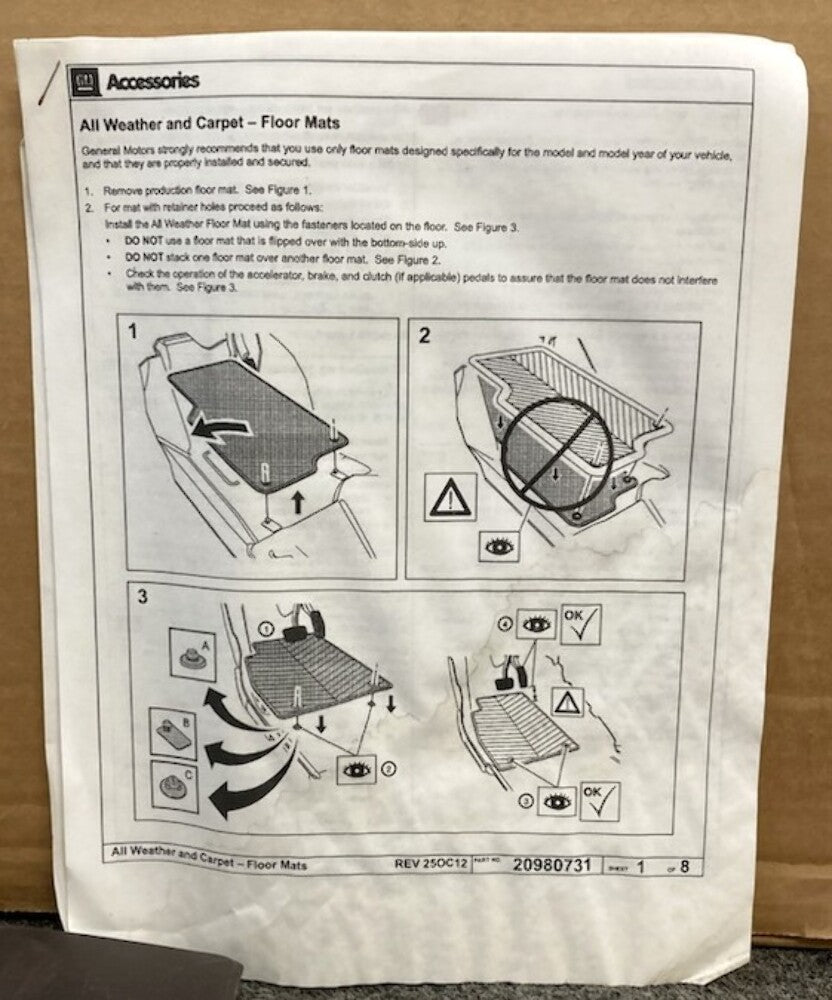 GM 23452759 All-Weather Front Floor Mat Set New Genuine