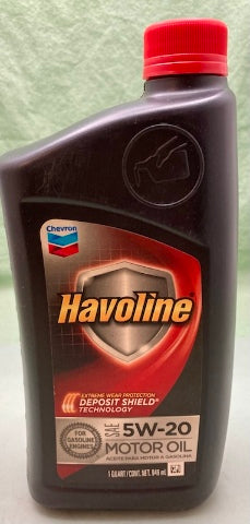 CHEVRON SN-ILSAC GF-5 Havoline SAE 5W-20 Motor Oil 1Quart New Genuine