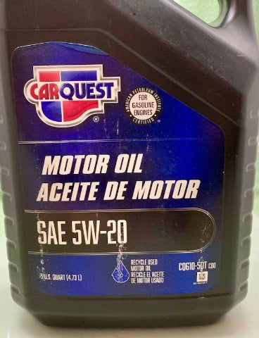 Carquest CQ610-5qt CQO Motor Oil SAE 5W-20 5Quart New Genuine