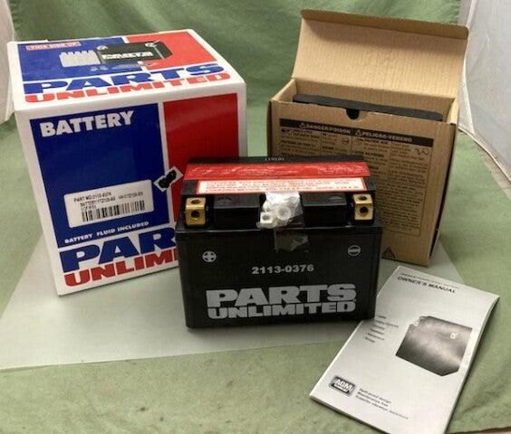 Parts Unlimited 2113-0376 Battery 12V YTZ12S-BS with Acid New Genuine