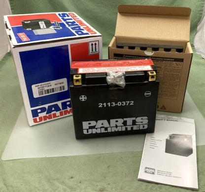 Parts Unlimited 2113-0372 Battery 12V YT12B-BS with Acid New Genuine