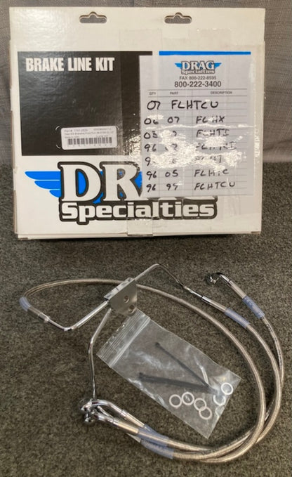 Drag Specialties 1741-2629 Extended Length SS Brake Line Kit New Genuine