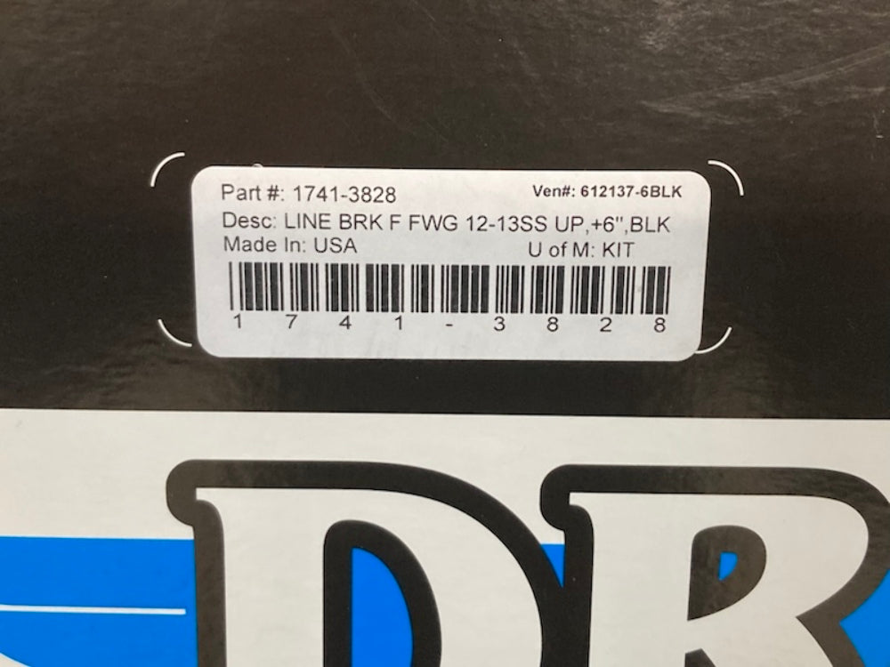 Drag Specialties 1741-3828 Ext Length Black Vinyl Brake Line Kit New Genuine