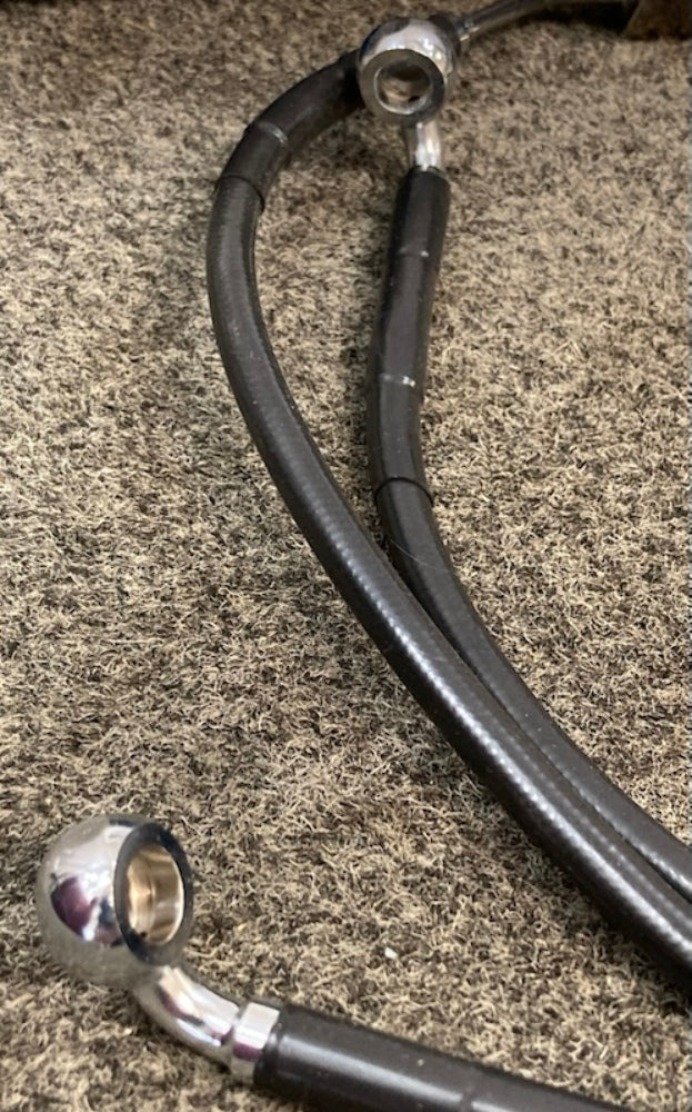 Drag Specialties 1741-3828 Ext Length Black Vinyl Brake Line Kit New Genuine