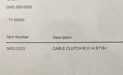 Harley Davidson 0652-2323 Cable Clutch B12-14 ST18+ New Replaces