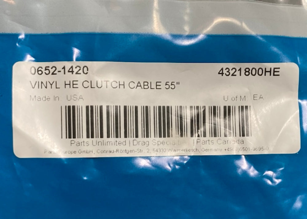 Drag Specialties 0652-1420 Black Vinyl Clutch Cable New Genuine