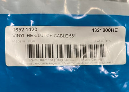 Drag Specialties 0652-1420 Black Vinyl Clutch Cable New Genuine
