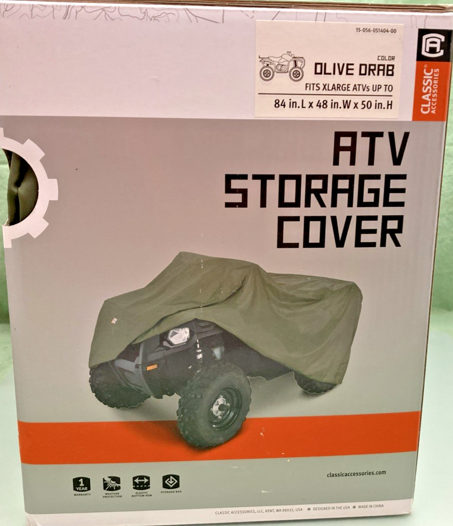 NEW QUAD GEAR 15-056-051404-00 STORAGE COVER OLIVE DRAB (L), 80IM.LX44IN.WX45IN.