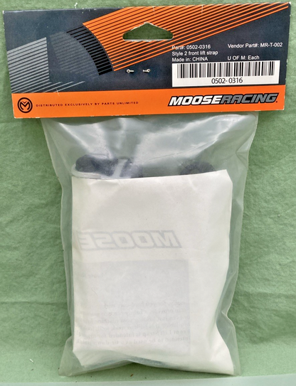 NEW  GENUINE MOOSE RACING 0502-0316 LIFT STRAP FRONT BLACK UNIVERSAL