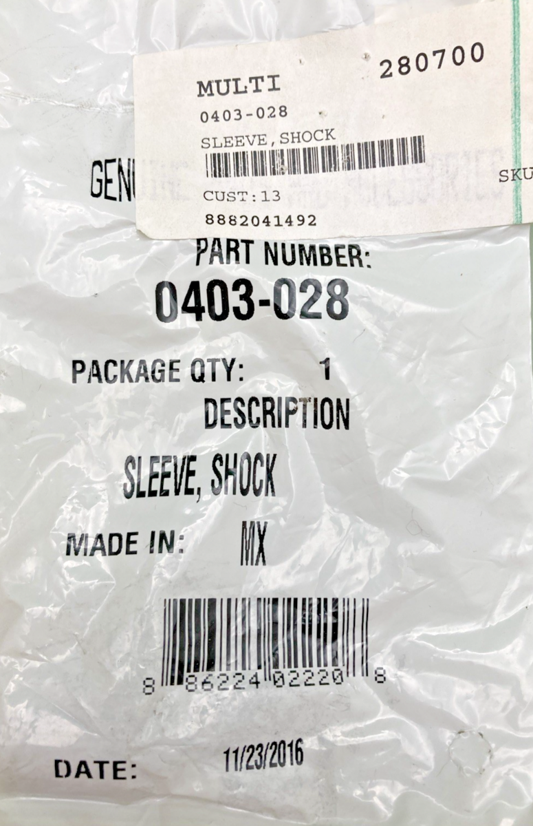 QTY 2 NEW GENUINE ARCTIC CAT 0403-028 SLEEVE, SHOCK