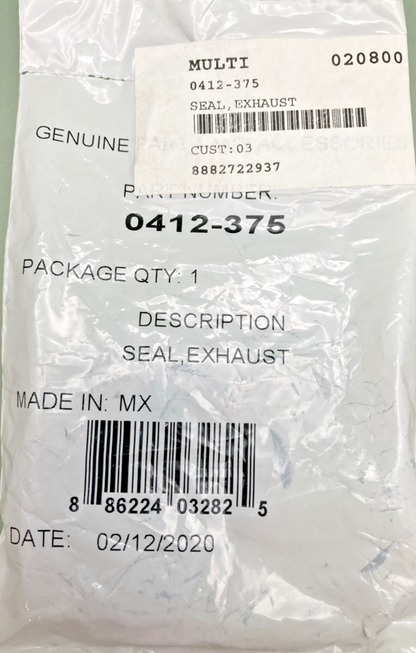 NEW GENUINE ARCTIC CAT 0412-375 SEAL, EXHAUST