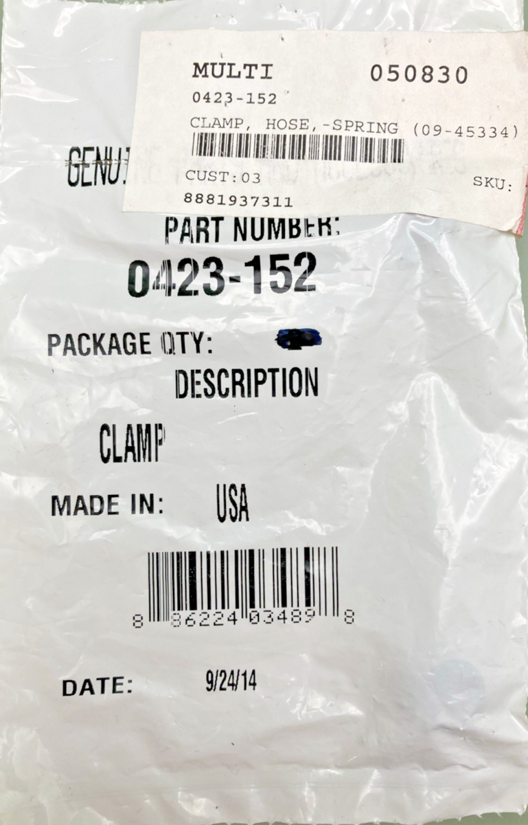 QTY 5 NEW GENUINE ARCTIC CAT 0423-152 CLAMP, HOSE,-SPRING (09-45334)
