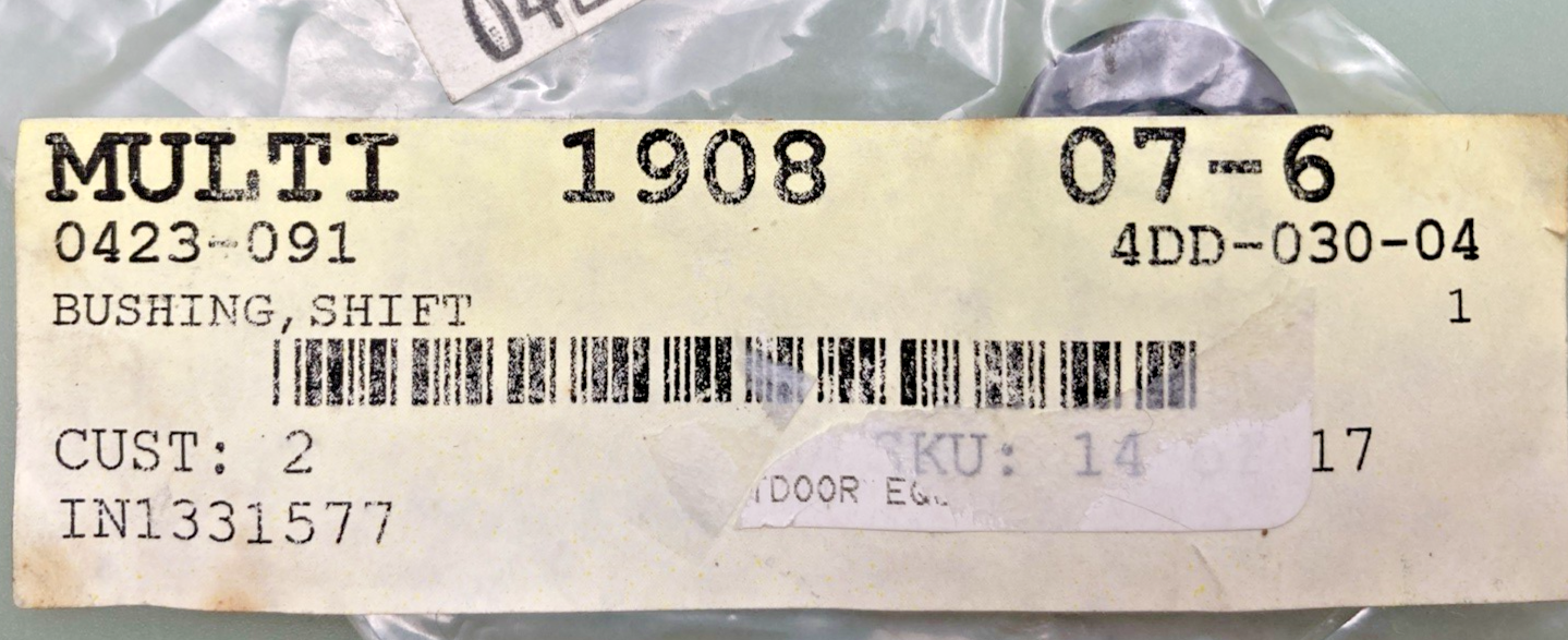 NEW GENUINE ARCTIC CAT 0423-091 BUSHING, SHIFT