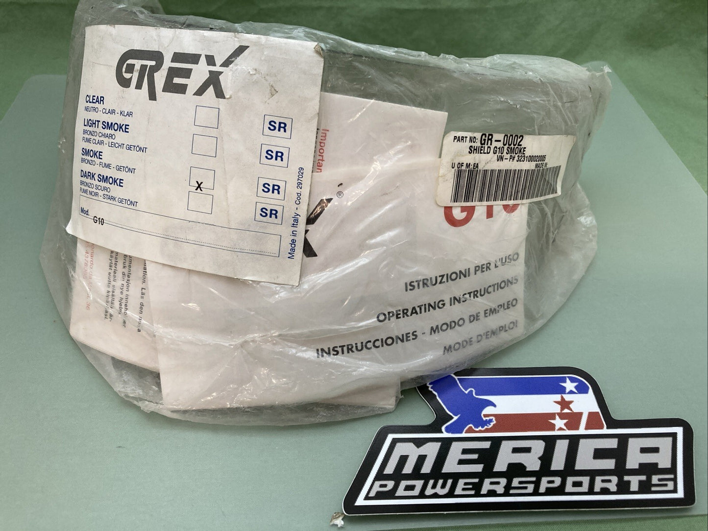 NEW GENUINE GREX G10 GR-0002 HELMET SHIELD SMOKE 323100020005