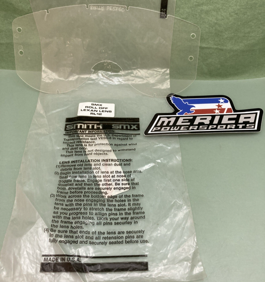 NEW GENUINE SCOTT RL12 SMX ROLL OFF LEXAN LENS CLEAR VINTAGE