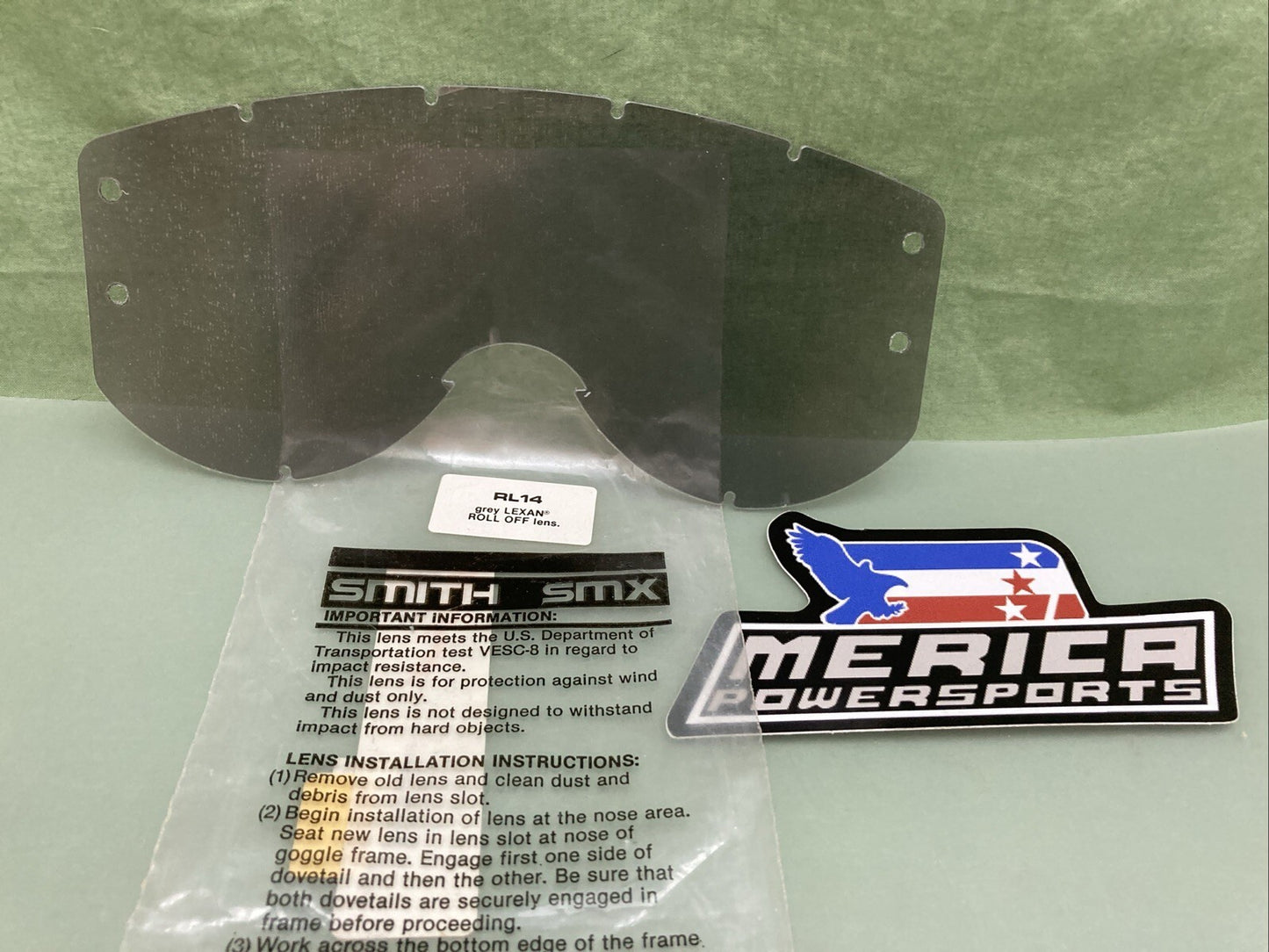NEW GENUINE SCOTT RL14 ROLL OFF LEXAN LENS GREY TINTED VINTAGE